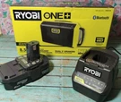 Ryobi Portable Wireless 18V Bluetooth Speaker 2AH Battery And Charger PAD01B. Fixed Price $129.99.