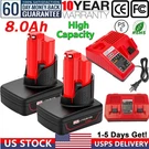 8.0AH Battery For Milwaukee M12 12V Extended Capacity 48-11-2460 &. Fixed Price $21.99.