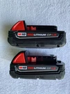2 New Milwaukee 48-11-1815 M18 Volt 1.5AH Red Lithium Ion Batteries. Fixed Price $73.29.