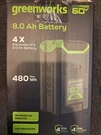 Greenworks 60V 8.0AH Ultra Power Battery. Fixed Price $224.77.