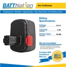14.4V 2AH Nimh Battery For Craftsman 11044, 130279002, 130251008, 1325101. Fixed Price $39.59.