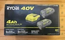 Ryobi OP404042408 Volt Ah Battery 2-PACK With Fast Charger Starter Kit. Fixed Price $169.95.