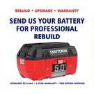 Repair Service: Craftsman V60 Battery Rebuild (CMCB6050) - Upgrade To 6,0. Fixed Price $309.99.