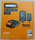 Worx WA3606, 2.0AH, Indicator, 5 Hr Charging Time 20V Battery And Charger. Fixed Price $49.99.