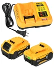 2PACK 20V Xr 6.0AH Battery DCB102 Charger For Dewalt Lithium DCB200 DCB206. Fixed Price $19.99.