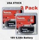 Genuine 2PACK Makita BL1860B-2 18V Lxt Lithium-ion 6.0 Ah Battery New Usa Ship. Fixed Price $96.00.