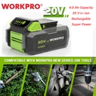 New 20V 2.0/4.0AH Rechargeable Lithium-ion Battery For Workpro Power Tool. Fixed Price $45.99.