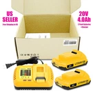 Pack 4.0AH Battery & Charger For Dewalt 20V Max 4AH 3AH DCB240 DCB230. Fixed Price $76.99.