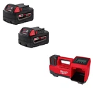 Milwaukee 48-11-1852 M18 Battery 2-PACK + 2848-20 Tire Inflator Bare Tool. Fixed Price $234.47.