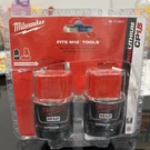 Genuine Milwaukee M12 12V Li-ion CP1.5 Ah Battery 2-PK 48-11-2411. Fixed Price $46.99.