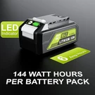 Green Works Model # GW2460 Replacement Batteries Volt 6.0AH Lithium New. Fixed Price $39.99.