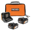 Ridgid 18V Lithium-ion (2) 4.0 Ah Battery Starter Kit With Charger & Bag. Fixed Price $99.99.