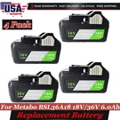 4X For Metabo Hpt BSL36A18 3.0AH/6.0AH Li-ion Battery 372121M BSL36B18 36V/18V. Fixed Price $180.99.