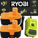 2PACK For Ryobi Plus Volt Ni-mh Battery P100 13022 ABP1801 P101 /charger. Fixed Price $54.00.