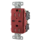Hubbell Red Hospital Grade Tamper Resistant 15A Outlet W/usb-c Charger. Fixed Price $24.69.