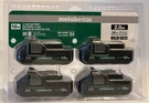 Metabo Hpt 4-PACK 18V 2.0AH Lithium Ion Battery BSL1820M 381495M. Fixed Price $140.27.