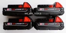 (4) New Genuine Milwaukee Batteries 48-11-1815 1.5 Ah Compact M18 Volt. Fixed Price $117.97.