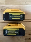 20V 6AH Dewalt Compatible Lithium Ion Battery Rechargeable 206, DCB205X2. Fixed Price $32.00.