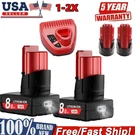 For Milwaukee M12 Volt 8.0AH Battery Lithium 48-11-2460 48-11-2440 New. Fixed Price $20.99.