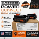 Black+decker 20V Max Lithium Battery 2-PACK LBXR20-OPE2 Genuine Oem 1.5AH. Fixed Price $49.99.