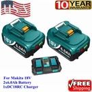 2PACK 18V 6.0AH W/DC18RC Charger For Original Makita Lithium Lxt BL1860 BL1850. Fixed Price $79.99.
