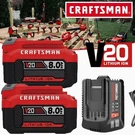 2PACK 20VOLT For Craftsman V20 8.0AH Li-ion Battery CMCB204 CMCB202 /charger. Fixed Price $44.98.