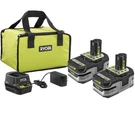 Ryobi P166 One+ 18V Starter Kit W/ (2) 3AH Batteries And Charger. Fixed Price $99.00.