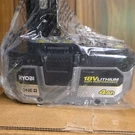 Ryobi One+ 18V Lithium-ion Power Tool Battery, 4AH Capacity, Black. Fixed Price $55.00.