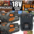 2PACK For Ridgid R840085 8.0AH Lithium-ion Battery Charger 18VOLT R840087. Fixed Price $44.49.