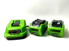 Lot Of 2 40V 6.0AH For Greenworks G-max Li-ion Battery W/ Charger. Fixed Price $48.44.