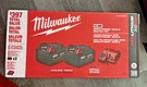 Milwaukee M18 18-VOLT Lithium-ion Xc Starter Kit W/ Two 5.0AH Batteries Charger. Fixed Price $257.64.