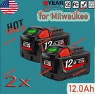 2PACK 18V 12.0AH Battery For Milwaukee M18 48-11-1860 48-11-1850 48-11-1828. Fixed Price $59.58.