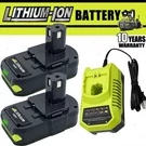 2PACK 2.0AH For Ryobi 18V Battery /charger One Plus High Capacity P109 Lithium. Fixed Price $49.00.