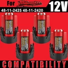 2OR4X 3 / 6 Ah For Milwaukee 12V Li-ion Battery 48-11-2425 48-11-2420 Charger. Fixed Price $238.99.