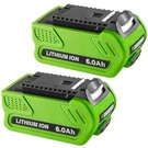2X 6.0AH For Greenworks G-max Lithium Battery 29472 29462 29252 20202 40 Volt Us. Fixed Price $75.89.