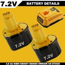 2PACKS For Dewalt DW9057 7.2 Volt Ni-mh Battery Cordless DE9057 DE9085 /charger. Fixed Price $47.95.